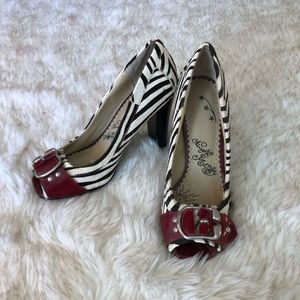 Naughty Monkey Zebra Print Heels